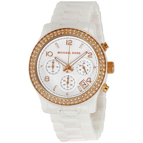 white watch michael kors|michael kors white diamond watch.